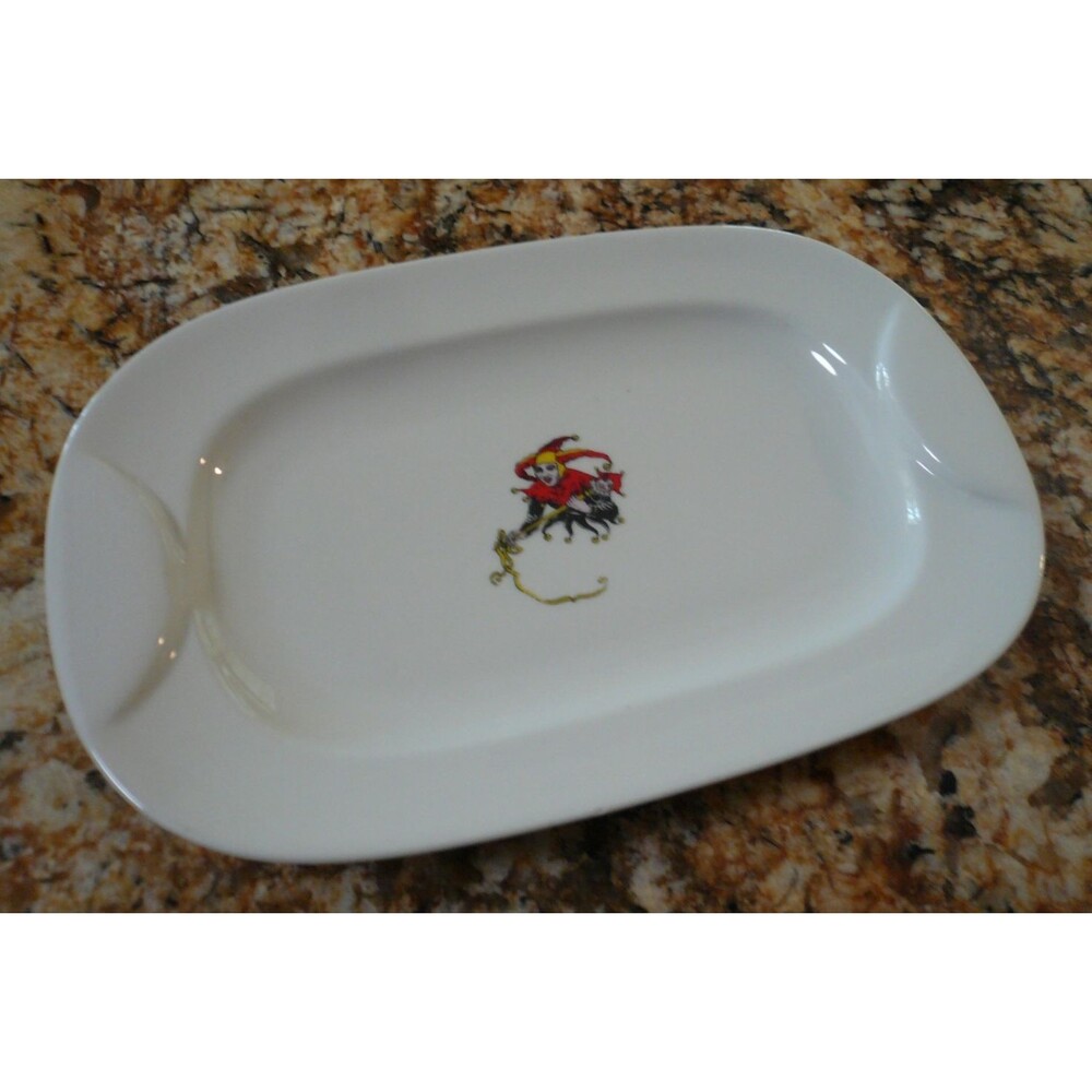 Vintage Tognana Porcelain Playing Card Jester Valet Tray 8 3/8" Italy